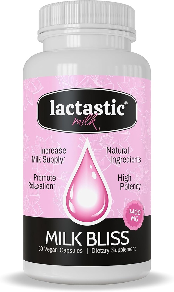 Lactastic® Milk BlissTM - Visoka moč organsko dojenje dodatek - Organska Moringa, Milk Thistle, Pasijonka & Valerian Root - 60 Veganske kapsule