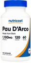 Nutricost PAU D'Arco Inner Bark 1100mg, 120 vegetarijanske kapsule (60 serv) - brez GMO & glutena