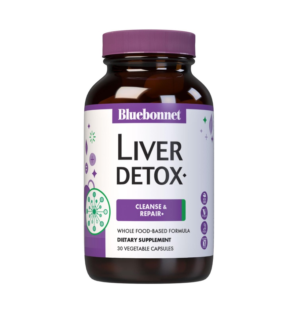 Bluebonnet Nutrition Jetra Detox, Jetra Zdravje*, Antioksidant Zaščita*, Soy-free, Gluten-free, Kosher Certified, Non-GMO, Dairy-free, 30 Zelenjavne kapsule, 30 Serving