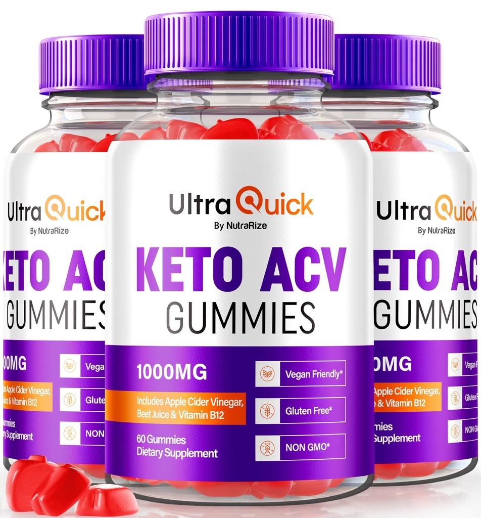 (3 paket) Ultra Quick Keto ACV Gumies, Ultra Quick Keto ACV Gumies Podpora za izgubo teže, Naravni Keto+ACV, Premium Keto Plus ACV Formula, Apple Cider Vinegar Gummy, Uradna UltraQuick (180 Gumies)