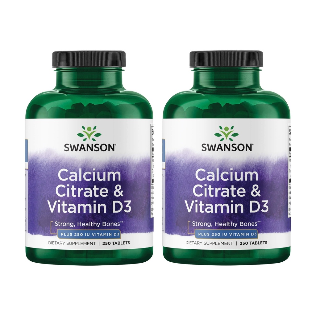 Swanson kalcijev citrat in vitamin D3 250 tablet (2 pakiranji)
