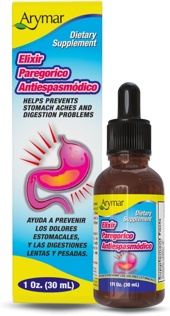 Arymar Elixir Paregorico Antiespasmodico - Prebavna podpora - 1 oz