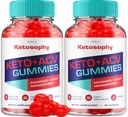 (2 pakiranji) KetoSophy Keto ACV Gumies - Napredno hujšanje KetoSophy Keto Plus Gumies Apple Cider Vinegar KetoSophy ACV Gumies Dietni dodatek Ocene moških Ženske (120 Gumies)