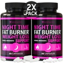 (2 paket) Nočna izguba teže tablete za ženske - Napredno hujšanje dodatek - Maščobni gorilniki za ženske - tablete za diete, ki delujejo hitro - Belly Fat Burner - Apetite Supressant - Made in USA