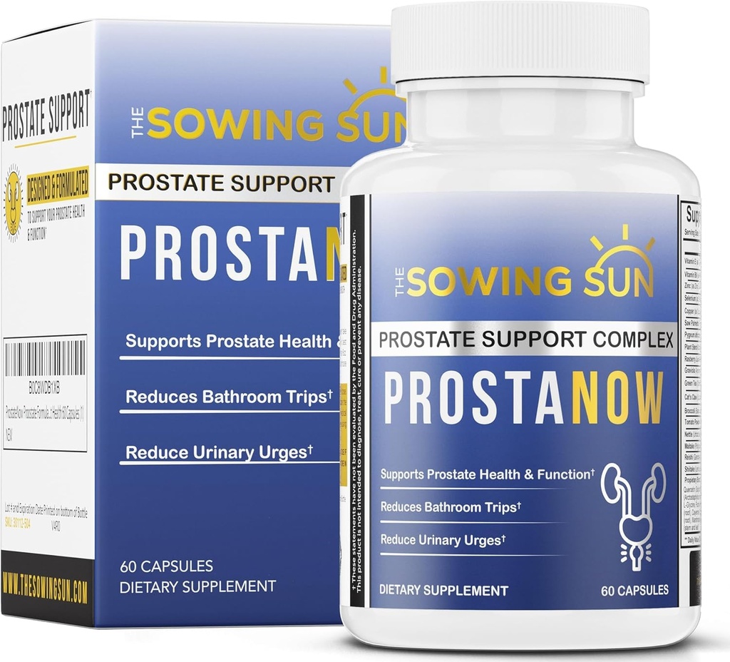 ProstaNow Prostate Formula, Saw Palmetto za moške, Zmanjšanje pogosto uriniranje, Podpira Bladder & Zdravje sečil, zmanjšanje budnosti ponoči za uriniranje, sečni trakt zdravje - 60 kapsul (1)
