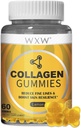 WXW Hidroliziran kolagen peptidi za ženske, ne-GMO proti staranju Formula z biotin, cink, vitamini C & E za lase, kožo in nohte 