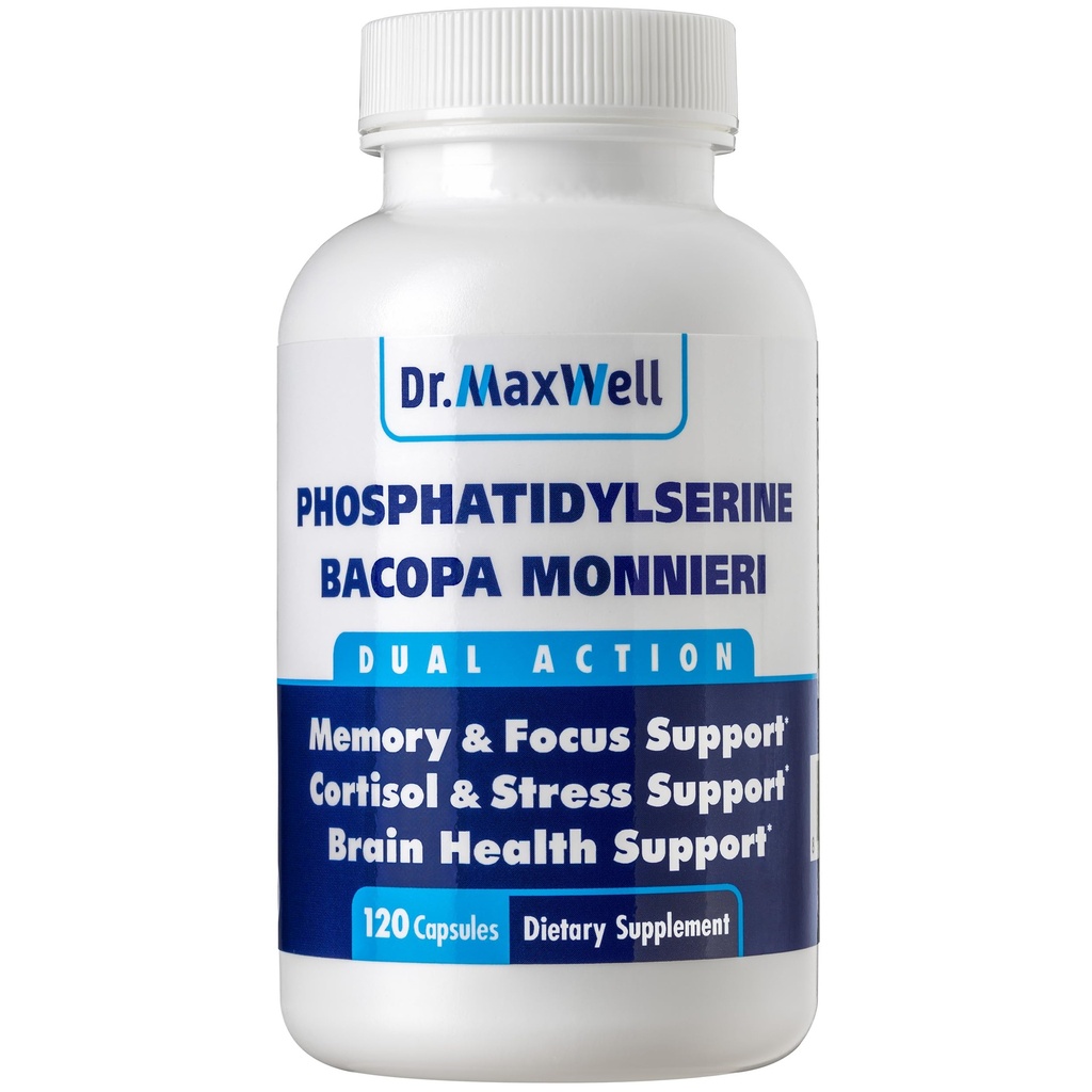 Fosfatidilserin & Bacopa Monnieri, bolje kot vsak sam. Fosfatidilserin dopolnilo 300 mg, brez polnil, brez soje, 2 v 1, 120 kapsul. Podpora pomnilniku