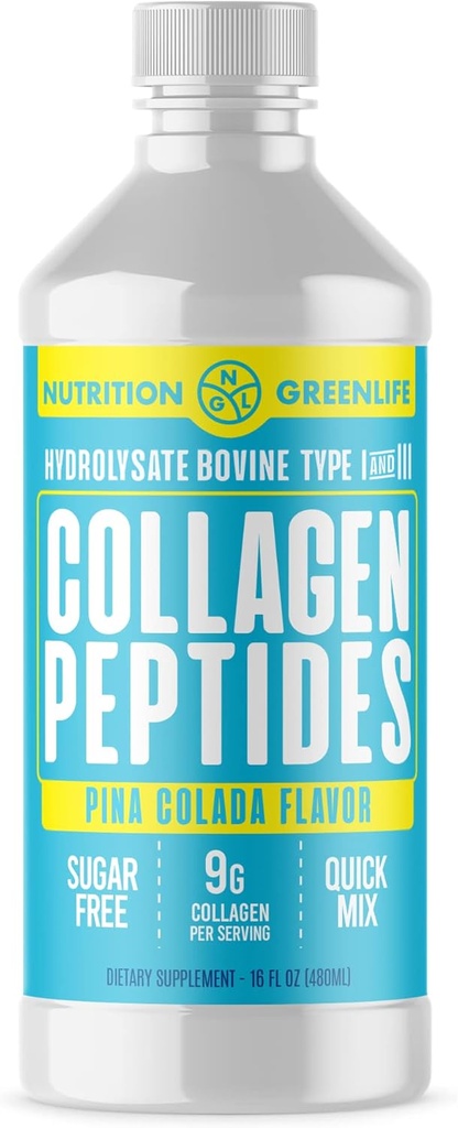 Kolagen Peptide Hidroliziran tekoči koncentrat 9000mg Lasje, koža, Nail Health Supplement brez sladkorja