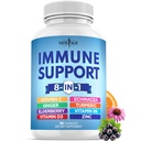 NOVA STAROST 8 v 1 Imunska podpora Booster Supplement z Echinacea, Vitamin C in cink 50mg, Vitamin D 5000 i.e., Kurkumin & Ginger, B6, Elderberry 60 Število (Pack of 1)