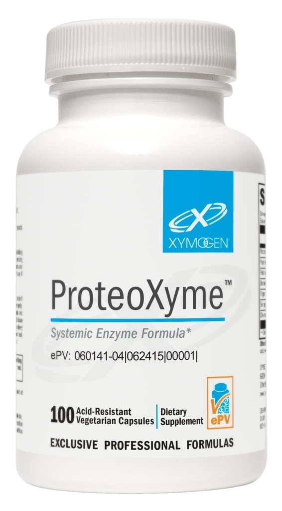 XYMOGEN ProteoXyme - encimi trebušne slinavke, serapeptaze, rutin, papain & Bromelain - zasnovani za podporo integritete tkiva in zdravega imunskega sistema ravnovesje (100 kislinsko odpornih kapsul)