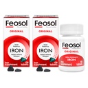 Feosol Original železove dopolnilne tablete,Non-heme 325mg železov sulfat (65mg elementarnega železa) na tableto, 1 na dan, 4 Mesec dobave, za podporo energije in imunskega sistema (120 ct paket po 2)