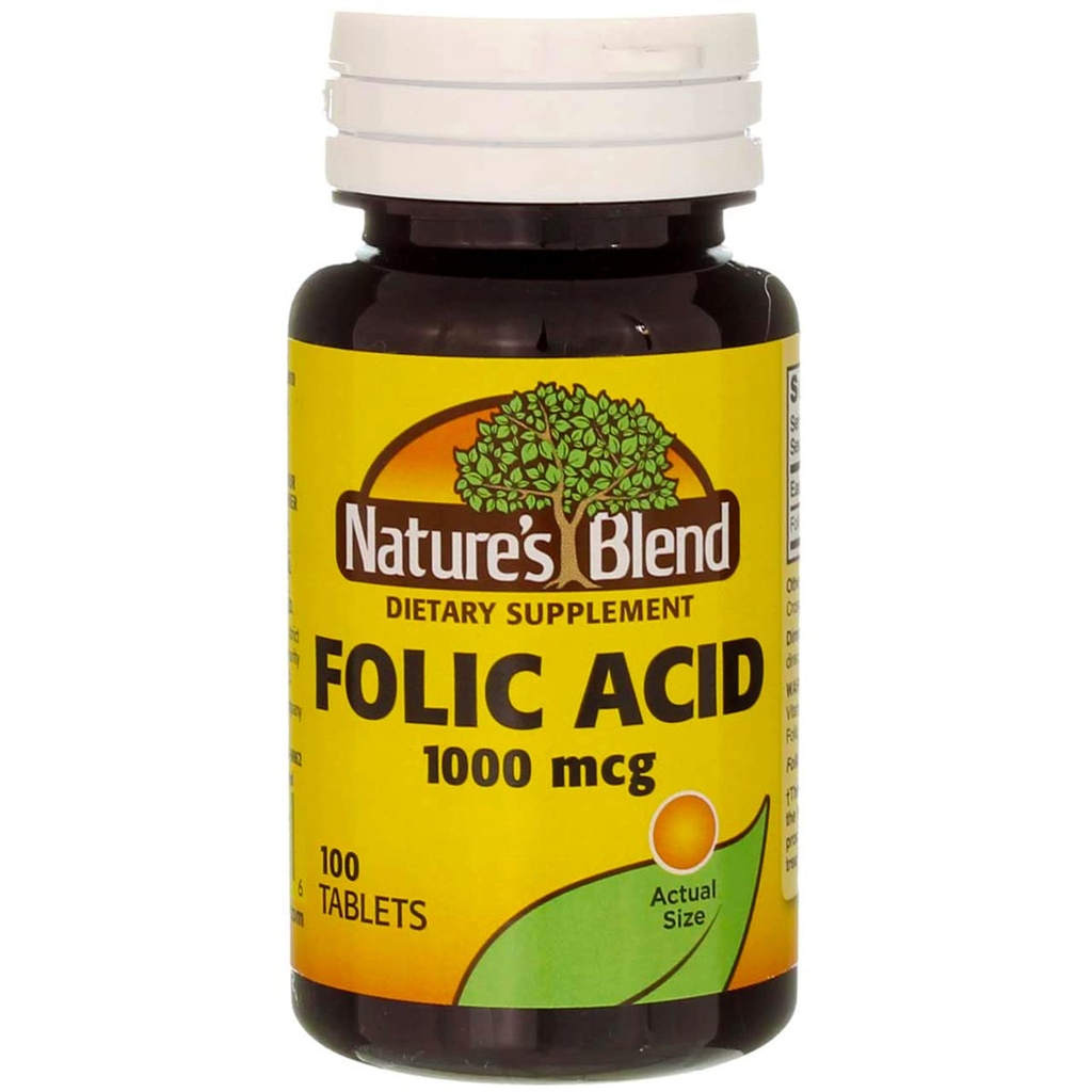 Naravne mešanice folne kisline 1000mcg Tablete 100 Število (3 pakiranja)