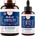WINDSOR BOTANIKALS Vegan vitamin B12 in moško plodnost dodatek z Maca Root - energija in plodnost paket