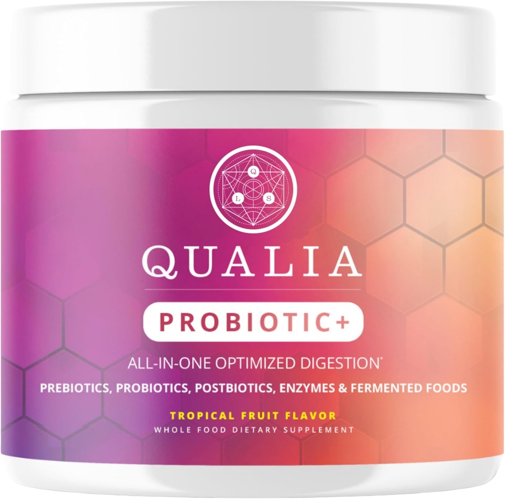 Qualia Probiotic - 28 Science-backed Spore Probiotics, Prebiotics, in Postbiotics. Popolna podpora. Soothes Digestive nelagodje. Etično pridobljeno. Spodbuja Akkermansia rast. 1 mesec dobave