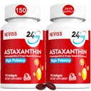 Astaksantin dopolnila 24mg, 5 Mesec dobave - Coconut MCT Olje, sveži mikroalge Vir w/Grape Semena olje, Ashwagandha - Antioksidanti za zdravo kožo, oči, staranje - Non-GMO & Gluten Free, 150 Softgels