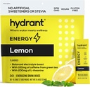HYDRANT Energija Lemon Flavor 30 Pack, Kofein & L-Theanine hitro Hidracija Mix, Elektrolitski Hydration Powder Packets z cinkom