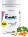 Livingood Daily Collagen Prašek za ženske in moške, Vanilla, Grass Fed Protein, hidrolizirani kolagen Peptide z vitaminom C in več vitamini za lase, kožo, nohte in drobovje zdravje, Gluten brezplačno, 30 Serving