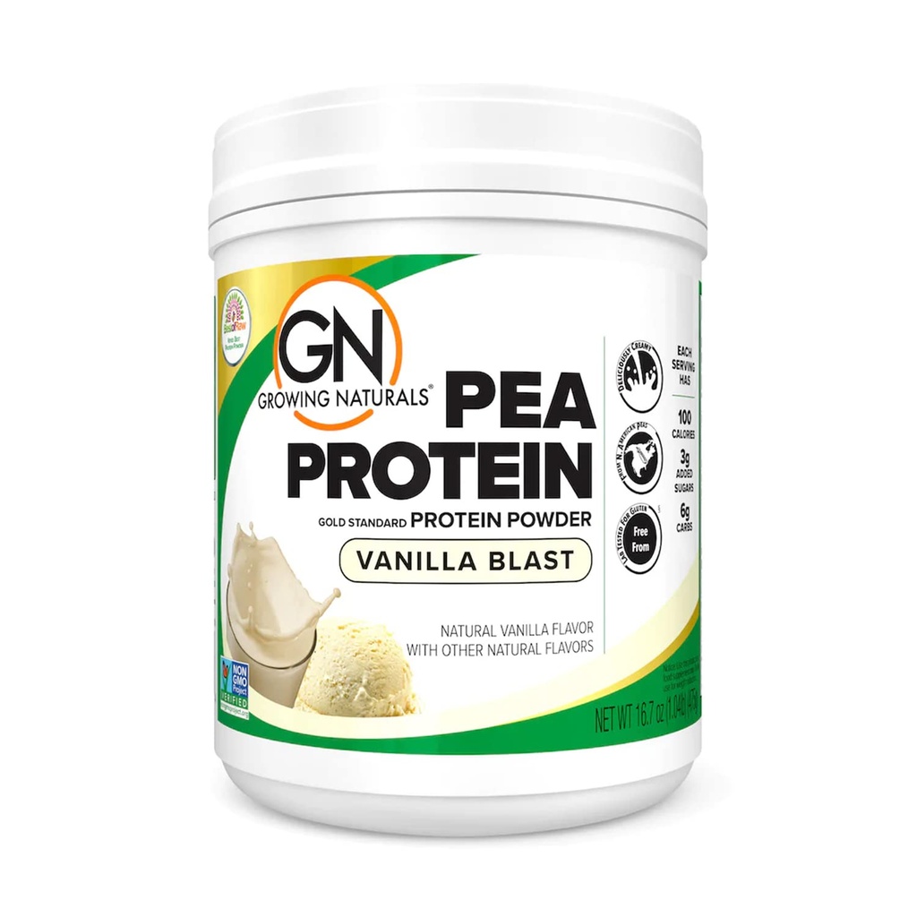 Rastoče naravne Surove Pea Protein Powder, Veganski rastlinski osnovi Protein, BCAA, Nizka Carb, Nizka Sugar, Vanilla Blast, 1 funt (paket po 1)