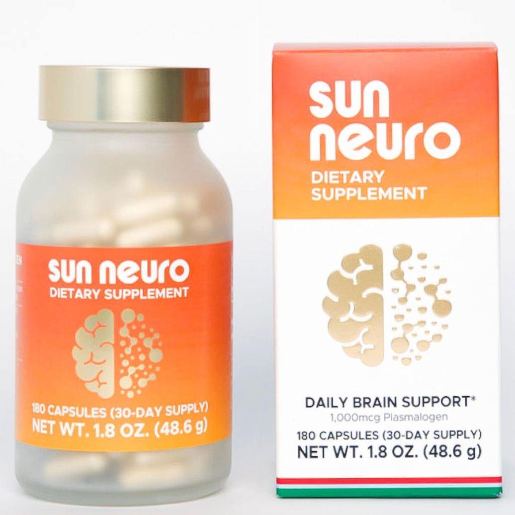 Sun Klorella Sun Neuro Nootropic Brain Supplement - Dnevna koncentracija spomina in fokus dodatek za ženske in moške - naravna Plasmalogen Boost iz morskih Ananas - 180 kapsul