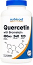 Nutricost Quercetin 880mg, 240 Vegetarijanske kapsule z bromelainom (165mg) - 120 Služabnikov (440mg Quercetin na kapico) - Gluten prost, ne-GMO