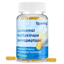 Liposomska nattokinaza 12.000 FU serapeptaza 360.000 SPU Encim dopolnilo - obogateno s Synergistic Enzymes in Nutrient Mešanica & Inulin za circulary, Gut, Prebava 60 Kapsule (1 steklenica)