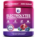 Keppi Electrolities Powder – borovničev po Granatna aroma 50 Servisi – Brez dodatkov za slaščičarno s kalijem, magnezijem, natrijem – Keto, Veganom, Prijaznim postom, Zero Calorie Electrolyte Drink