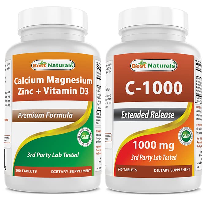 Najboljši naravni Cal Mag cink z vitaminom D3 & vitamin C 1000 mg