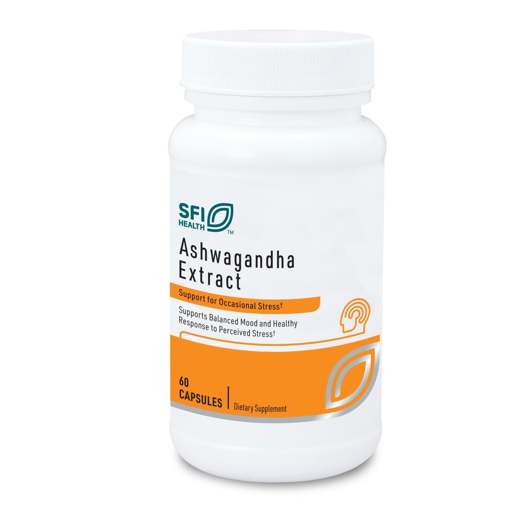 SFI Health Klaire Labs Ashwagandha Extract 300mg - Ashwagandha dodatek za spodbujanje pomnilnika, kognitivne funkcije in zdravo stres odziv - Hypoallergene Ashwagandha Root Extract (60 kapsul)