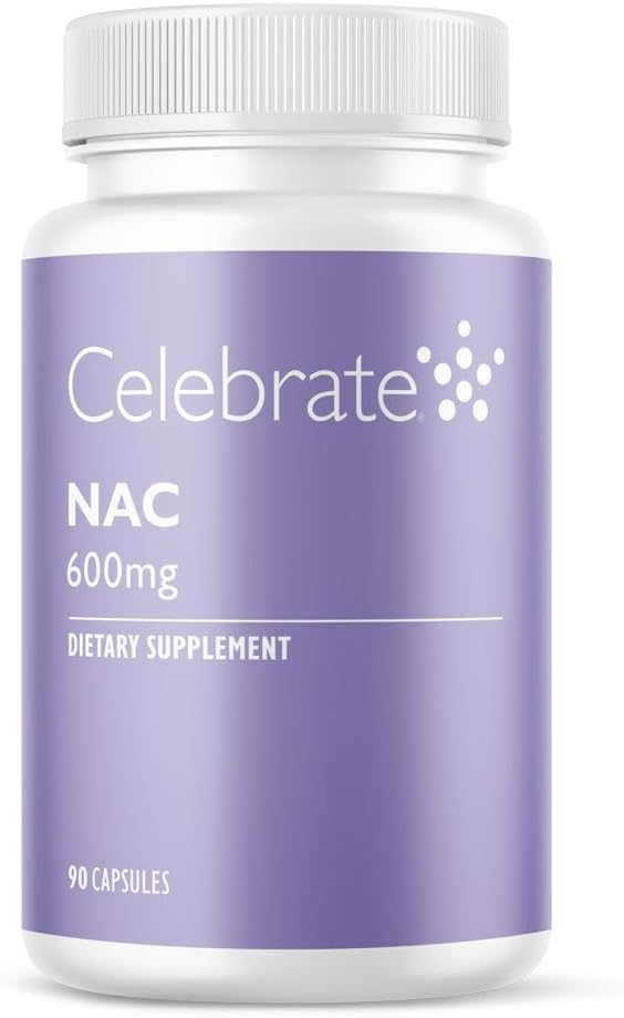 Praznujte vitamine NAC (N-Acetil Cysteine) dodatek, 600 mg na kapsulo, brez glutena, ne-GMO, 90 kapsul