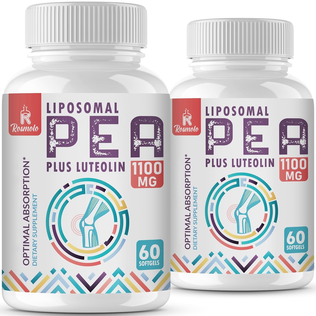 Liposomski palmitoiletanolamid 1000 mg + luteolin 100 mg, mikronizirana pea 99% visoko prečiščena - povečana absorpcija in biorazpoložljivost, 120 Softgels