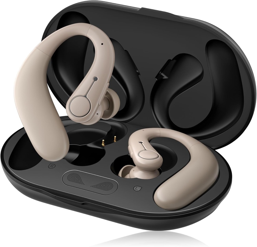 Slušni aparati, slušni pripomočki za starejše z Bluetooth, pomoč za ponovno polnjenje s preklicem hrupa, 5-nivojski nadzor glasnosti gumbov, ojačevalec sluha OTC za zmerno izgubo sluha, čisti zvok