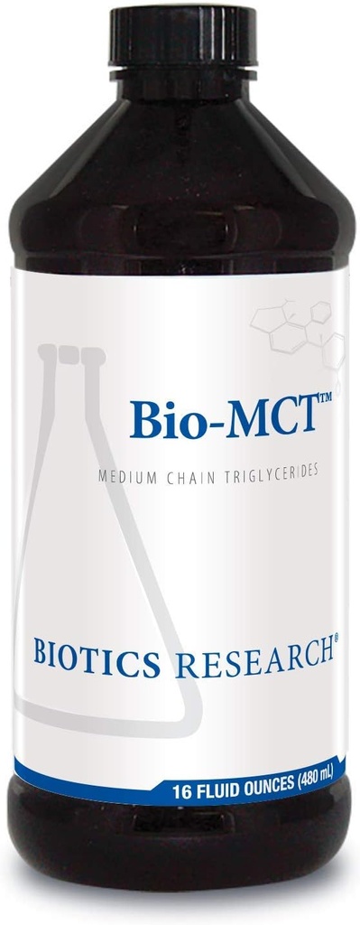 Biotics Raziskave Bio MCT Možgansko gorivo, Možganska energija, Čista energija, Srednje verige Trigliceridi, MCT, Caprylic Triglicerid 16 Fluid Ounces