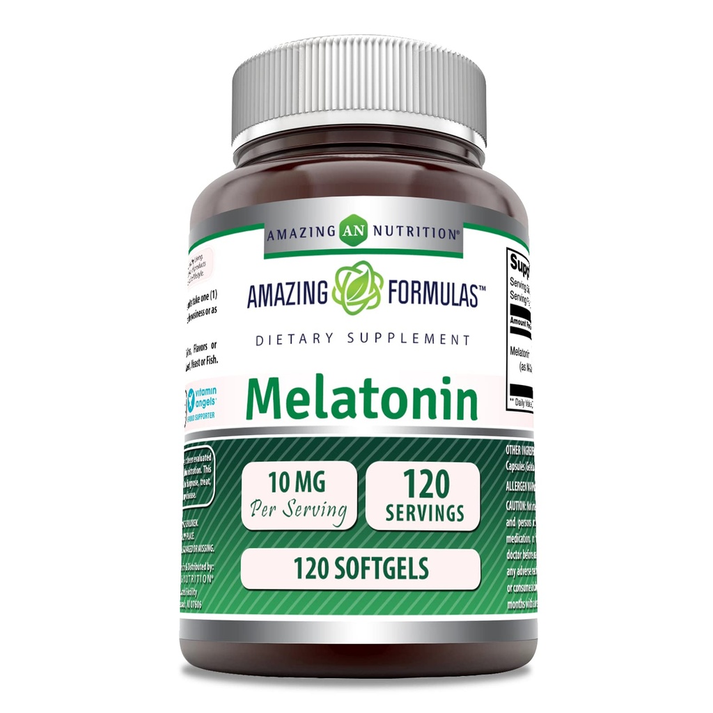Amazing Nutrition Melatonin 10mg Softgels Supplement 