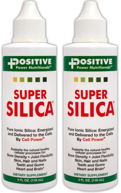 Super Silica Tekoči koncentrat, 4 oz. Steklenica (Pack of 2) -Najvišja absorpcija, kolagen-proizvodnja, Podpira zdravo gostoto kosti, Joint Fleksibilnost, Kožna dlaka in nohti, -4 oz. Naredi več kot 68 litrov