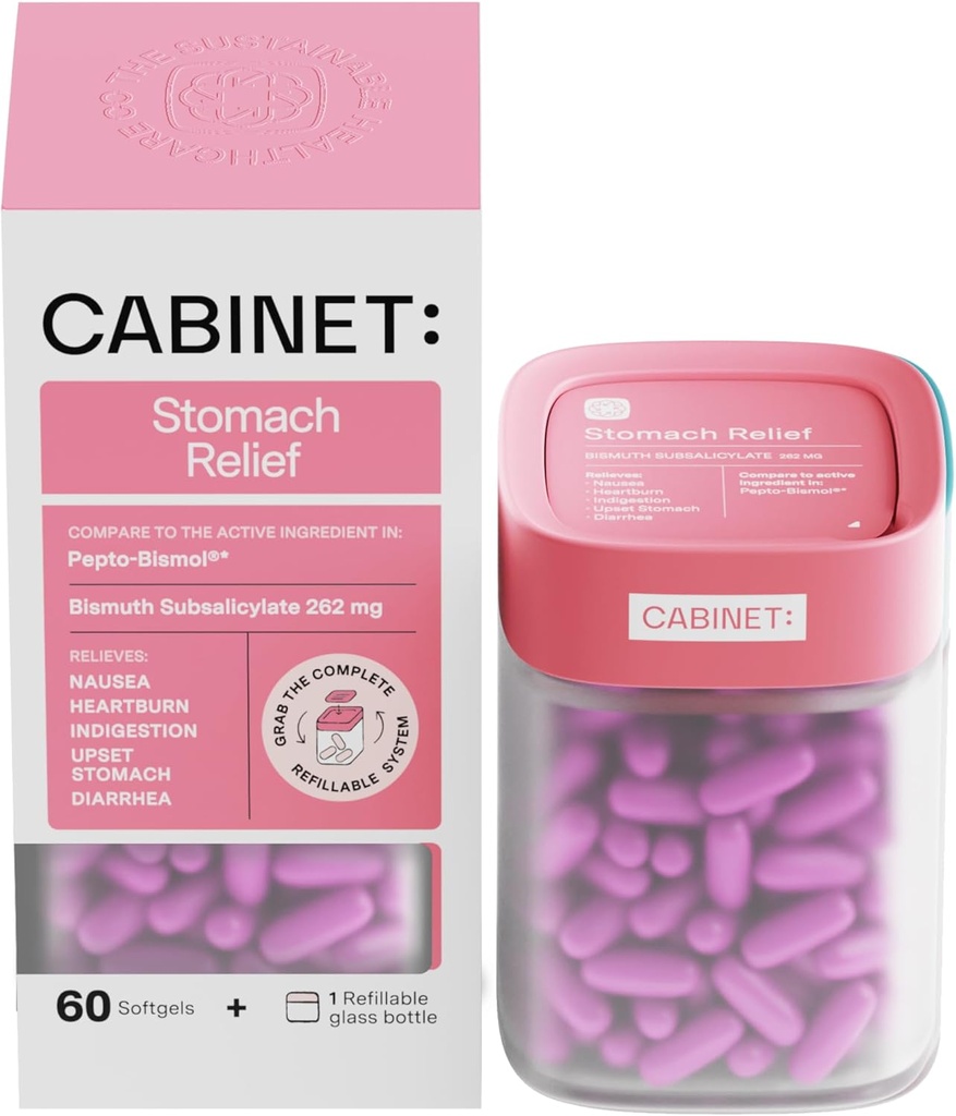 Kabinet: Trebušni Relief Bismuth Subsalicilat 262mg, 60 Count 