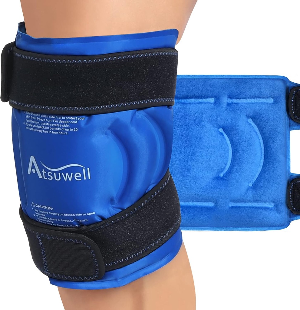 Atsuwell Ice Pack za kolena, Replable Gel Ice Oviti za koleno, Fleksibilno hladno Kompresna Hladna Pakiranje za kolena, Kolena, Komolec, Shin, 1 Pack