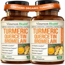 Quercetin z Bromelain kurkumin dopolnilo – Alergija Relief, Joint & Imunska podpora – Organski Kurkuma dodatek s črno papriko (Bioperine) – Quercetin 500 mg Kapsule 2 pakiranje