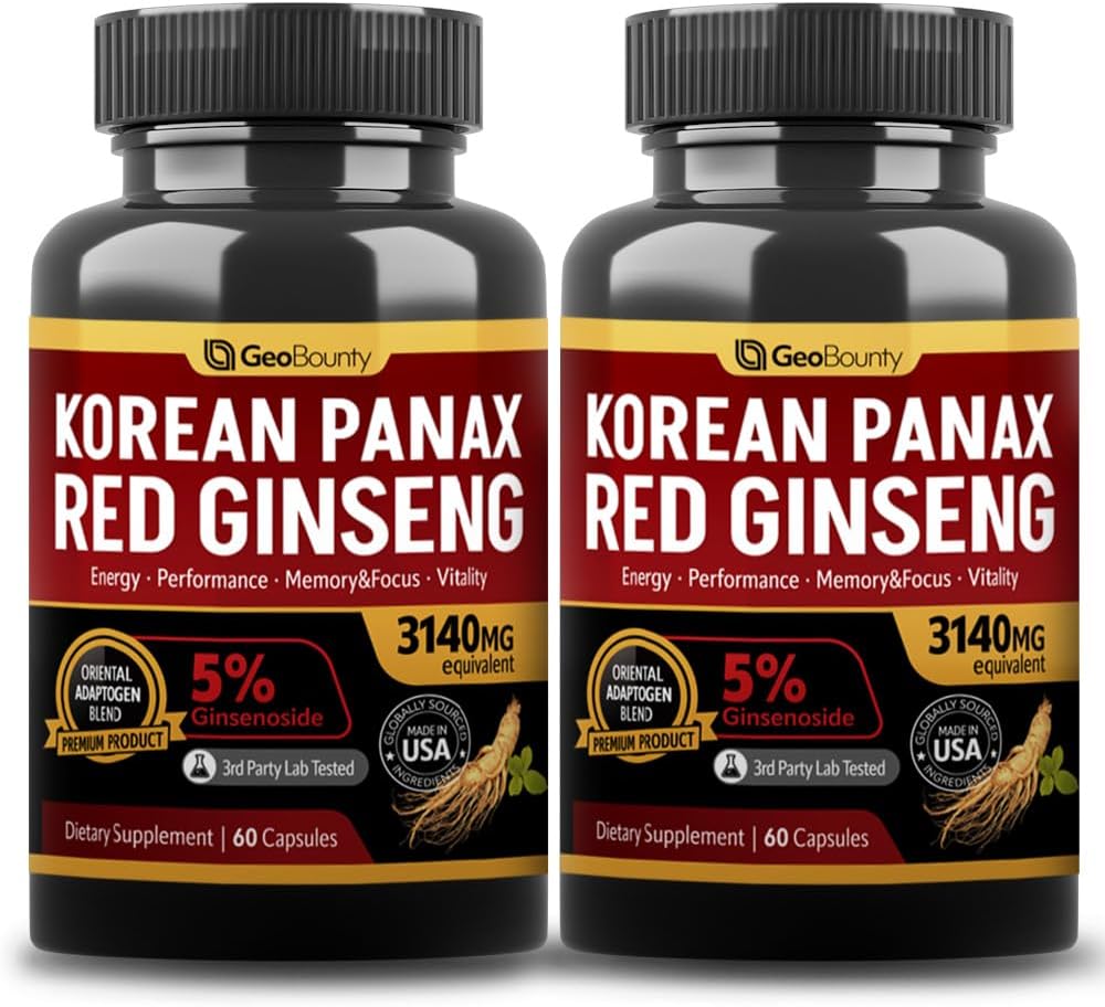 Korejska rdeča Panax Ginseng kapsula 2 pakiranji, Panax Ginseng dopolnila, 2 vrednostna pakiranja 3140 mg (Ginsenoside 5%)