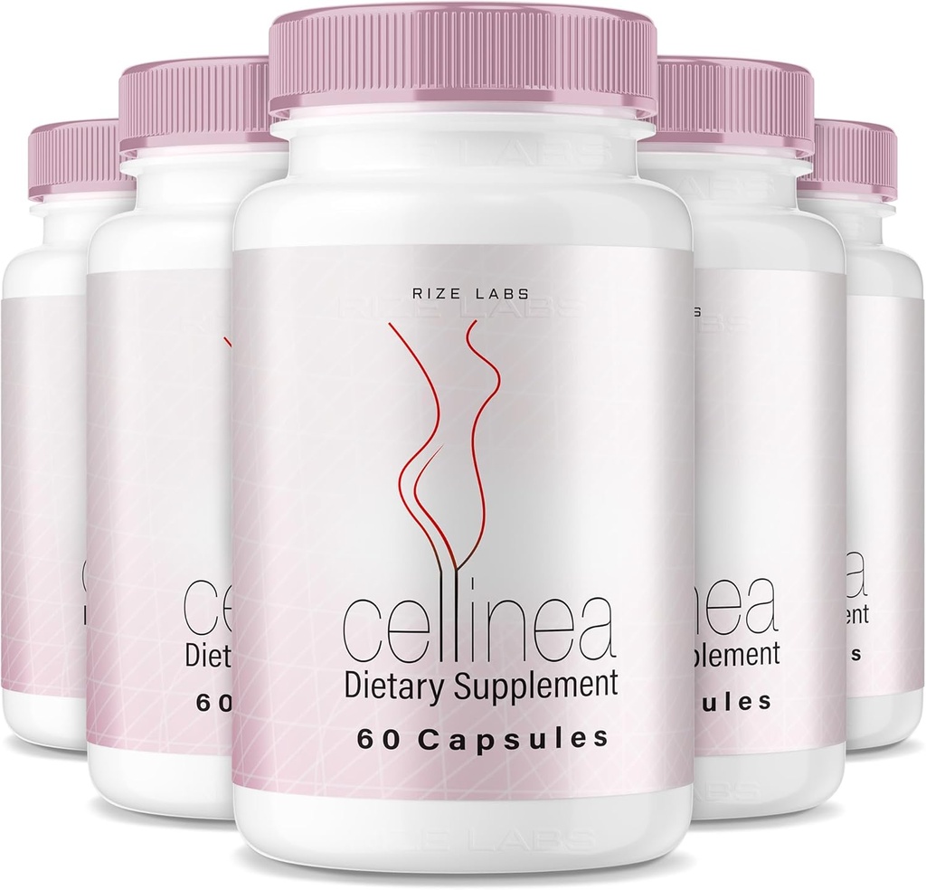 Rize Labs (5 Pack) Cellinea - Cellinea tablete, Cellinea Kapsule za zdravo kožo, Cellinea za povečanje hidracije kože, Cellinea Vse naravno prehransko dopolnilo,Cellinea Mnenja (300 kapsul)