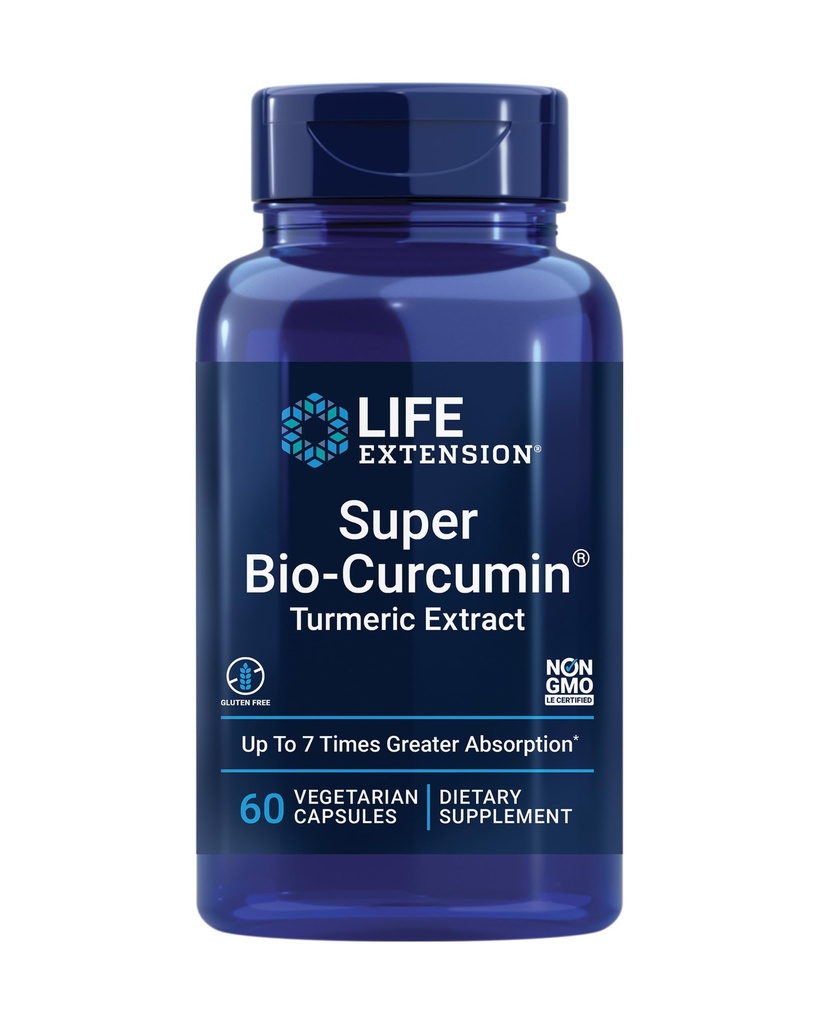 Life Extension Super Bio-Curcumin Turmeric Extract – Visoko-absorbibilen kurkumin za celotno zdravstveno podporo – Gluten-free, Non-GMO, Vegetarian – 60 vegetarijanske kapsule