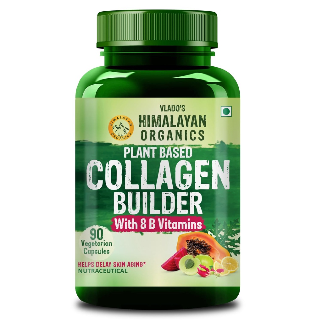 Himalajski organski kolagen Graditelj za lase in kožo z biotinom in vitaminom C 90 Veg kapsule