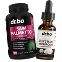 Žaga Palmetto za ženske izpadanje las in levi Mane Gobe Kapljice - DHT Bloker rast Plus Bladder & Organic Levove grivaste tekoče kapljice Tinkture - Pure Saw Palmetto izguba las in uriniranje tablete