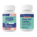 WELMATE nočno wellness paket: sluz Relief Guaifensin 600mg sluz Relief (200 Ct) & Doksilamin sukcinat 25mg pomoč v spanju (200 Ct) 