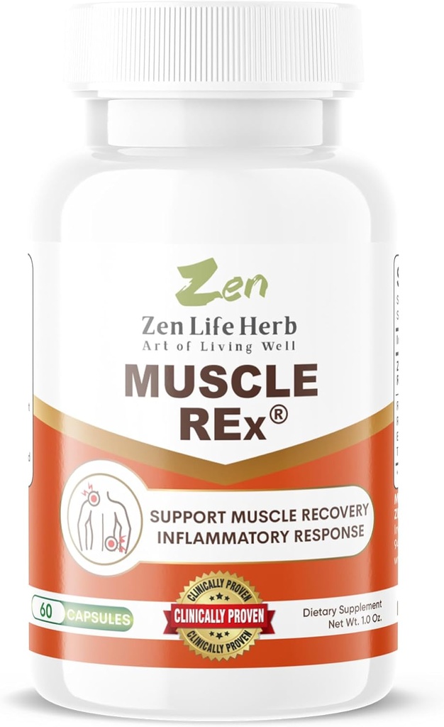 ZEN LIFE HERB Muscle REx - Joint, Muscle & Nerve Support - Relax Aches & Chronic Neugodje rastlin-based dodatek (60 kapsul)