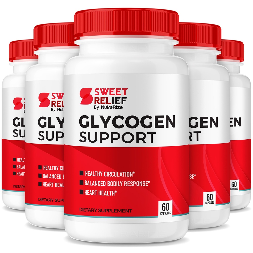 NutraRize (paket 5 Sweet Relief Glycogen Support - Glycogen Kapsule, čistilec krvnih žil, Napredna formula za splošno Wellness, Mnenja (300 kapsul)