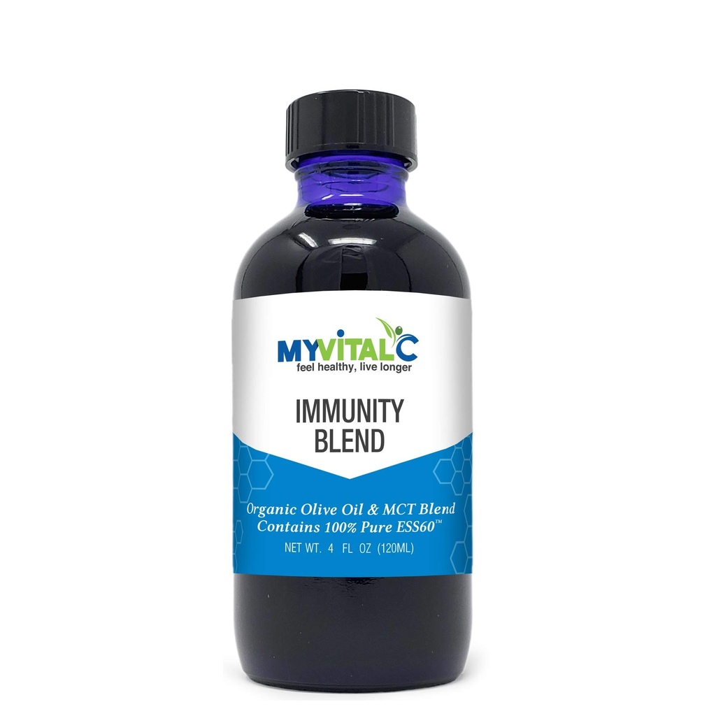 MyVitalC Imuniteta Mešanica v organsko ekstra deviško oljčno olje in MCT mešanica dodatek 120 ML - Pure ESS60 za nootropično - fokus - spanje - antioksidant - energija - dolgoživost in imuniteta