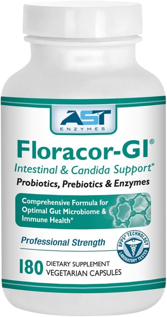 Floracor-GI Candida Cleanse, Probiotic in Enzyme Support Formula 180 Kapsules