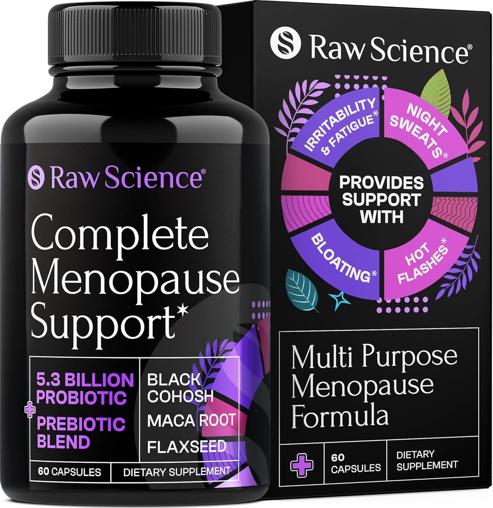 Menopause dopolnila za ženske - črna Cohosh za Menopause Hot Flashes, nočno potenje & Hormone Balance z DIM, Vitex, Dong Quai, Red Clover - Popolna podpora Menopause zdravje, 60 Kapsule