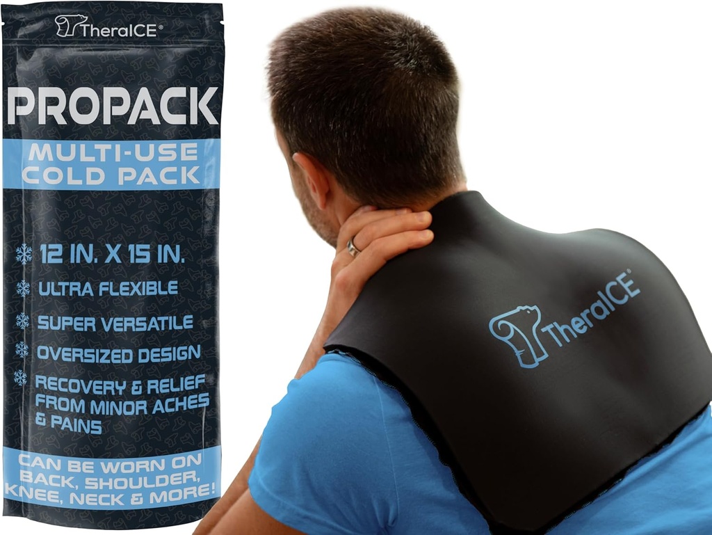 TheraICE PROpack Cold Therapy Reable Col Gel Ice Pack - Extra velike 12x15 - Super za mišično bolečino v hrbtu, ramena, kolka - preveliko večnamensko hladno Icepack za manjše bolečine