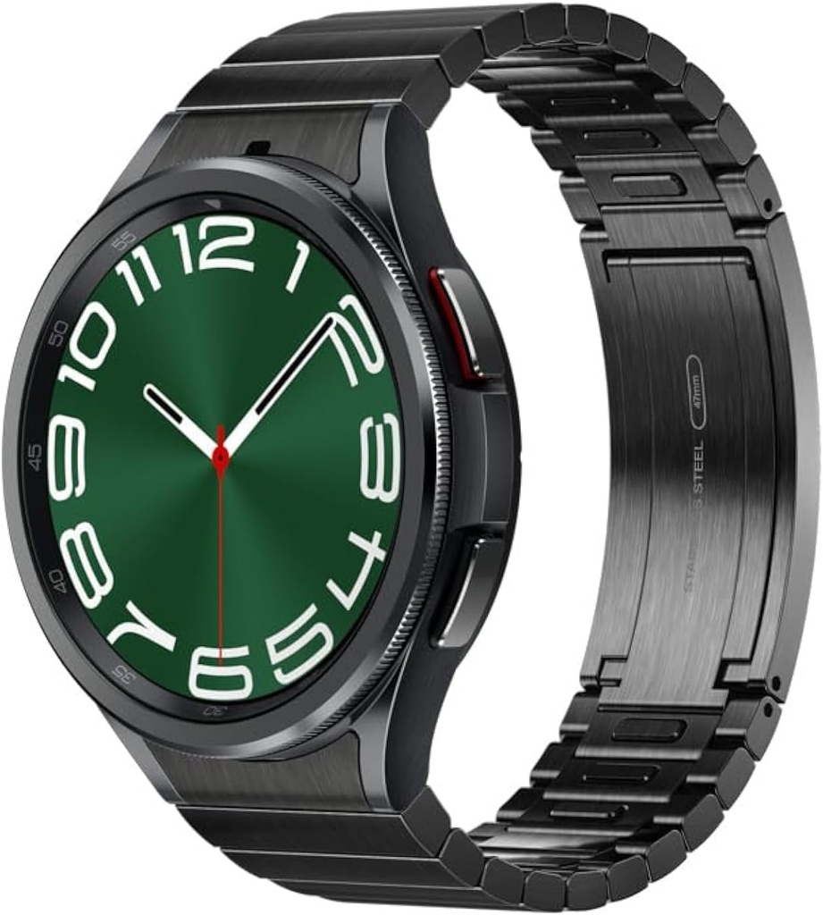 SAMSUNG Galaxy Watch 6 Bespoke Edition 47mm Exclusive Bluetooth Smartwatch, Health, Fitness, Sleep, Heart Rate Tracker, Izboljšana baterija, Safir Crystal Glass, ZDA različica, Link Bracelet Band, Black